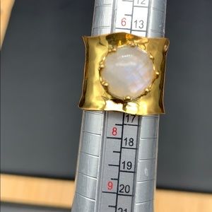 Gold over Silver  Vintage Moonstone Ring 7.5 $100